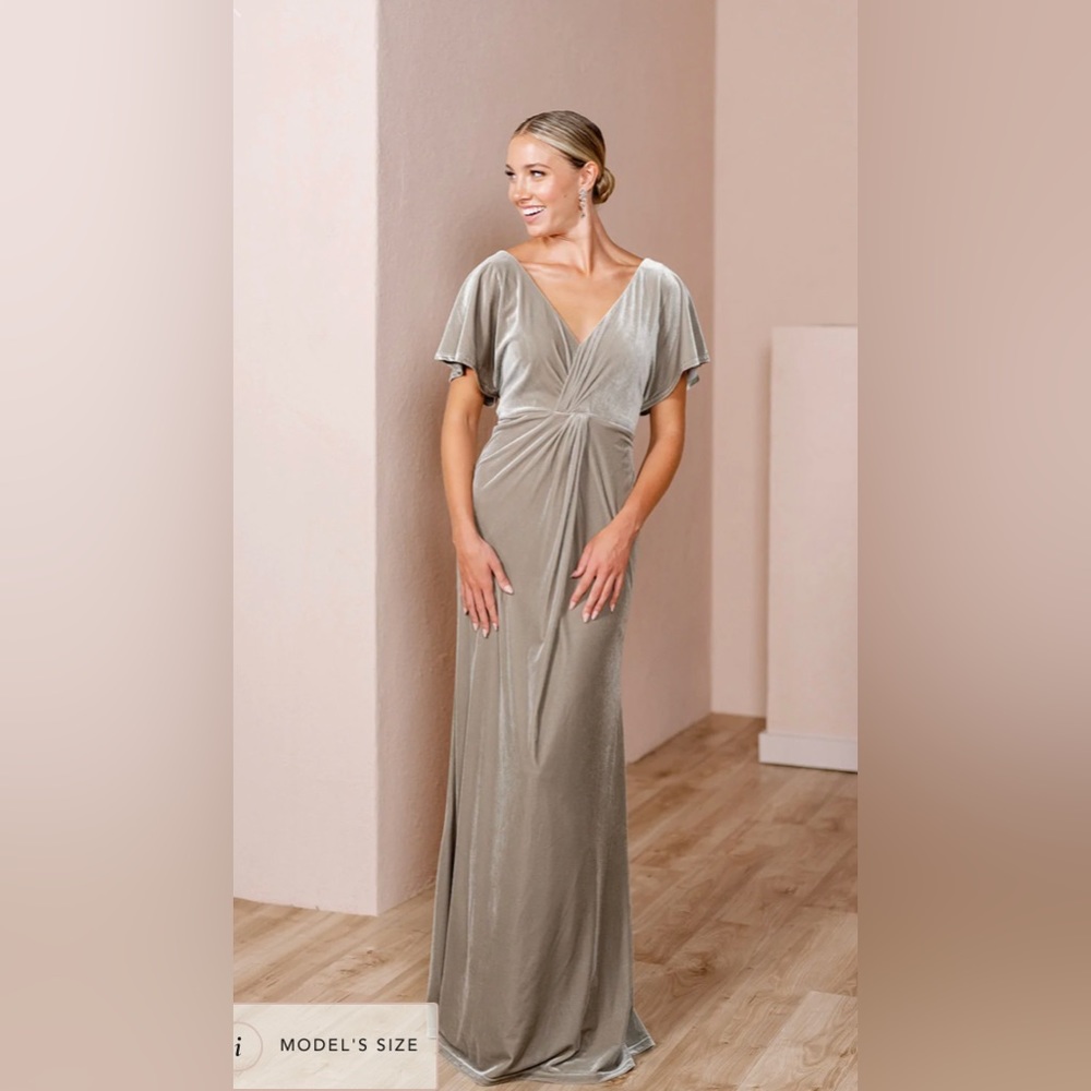 REVELRY Sage Gwen Velvet Dress Petite
